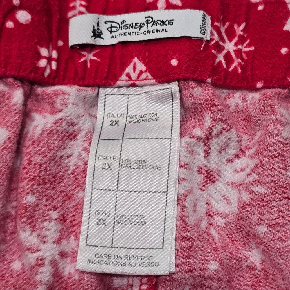 Disney Parks Red Mikey Snowflake Christmas Holiday Fleece Pajama Lounge Pants PJ - Picture 4 of 7